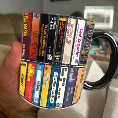 Led Zeppelin Albums Cassette Retro Collection Accent Mug