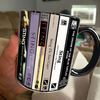 Sting Albums Cassette Collection Retro Accent Mugs