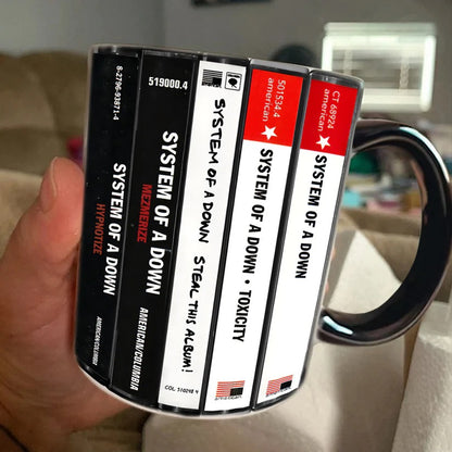 System Of A Down Albums Cassette Collection Retro Accent Mug