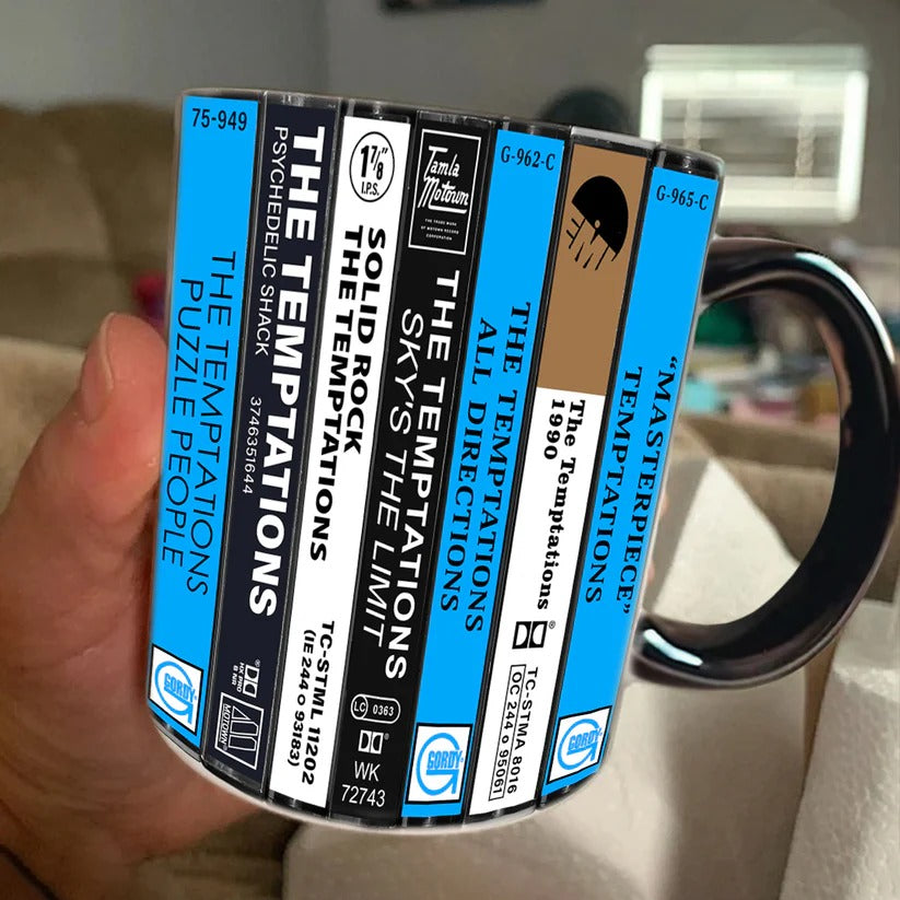 The Temptations Albums Cassette Collection Retro Accent Mug