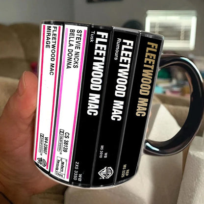 Stevie Nicks Albums Cassette Collection Retro Accent Mug