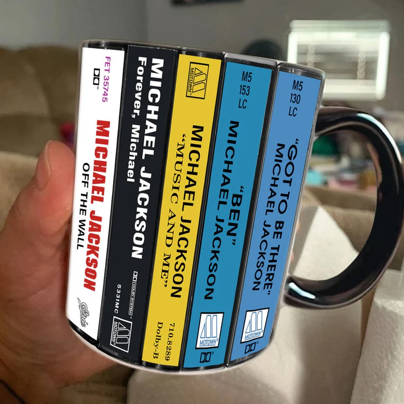 Michael Jackson Albums Retro Cassette Collection Accent Mug
