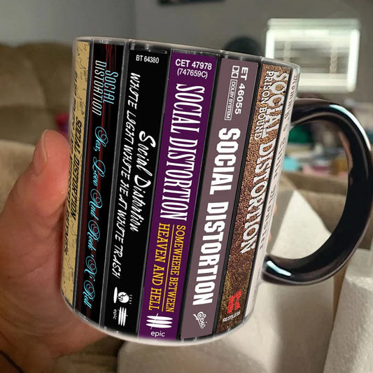Social Distortion Albums Cassette Collection Retro Accent Mug