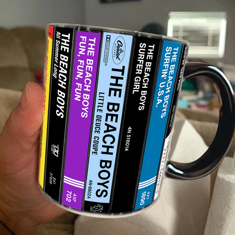 The Beach Boys Albums Cassette Collection Retro Accent Mug