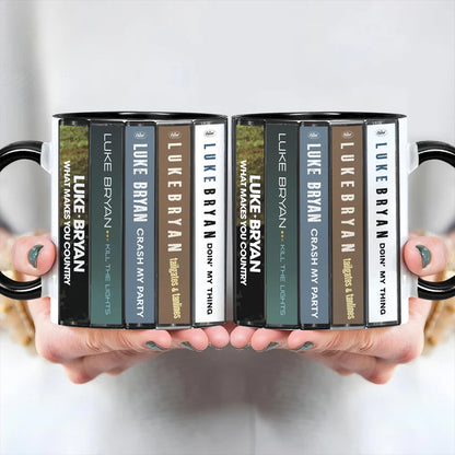 Luke Bryan Albums Cassette Collection Retro Accent Mug