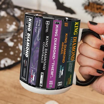 King Diamond Albums Cassette Collection Retro Accent Mug