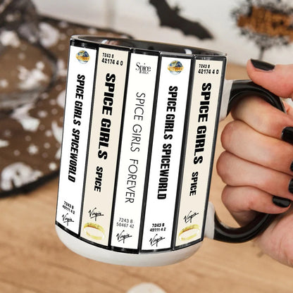 Spice Girls Albums Cassette Collection Retro Accent Mug