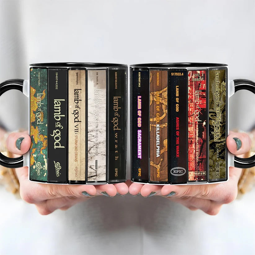 Lamb of God Albums Cassette Collection Retro Accent Mug