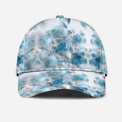 Sea Turtles The Ocean Is Calling, Personalized Turtle Classic Cap