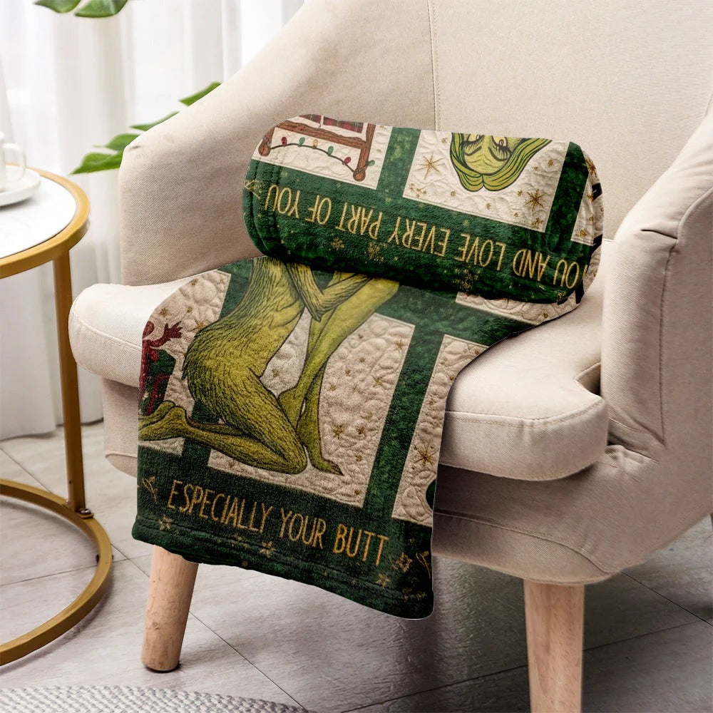 Naughty Green Love - Personalized Couple Blanket