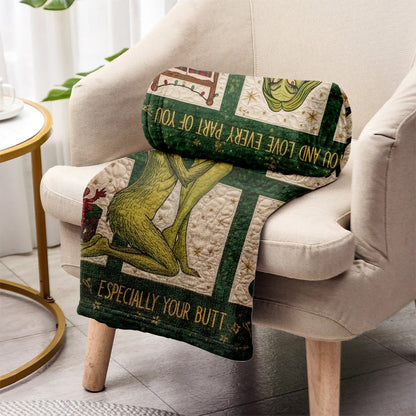 Naughty Green Love - Personalized Couple Blanket