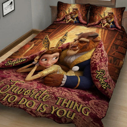 My Favorite Things To Do Is You - Personalized Couple Bedding Set