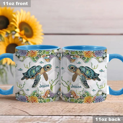 Just A Girl Who Loves Turtle, Personalized Accent Mug