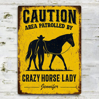 Crazy Horse Lady Area - Personalized Metal Sign