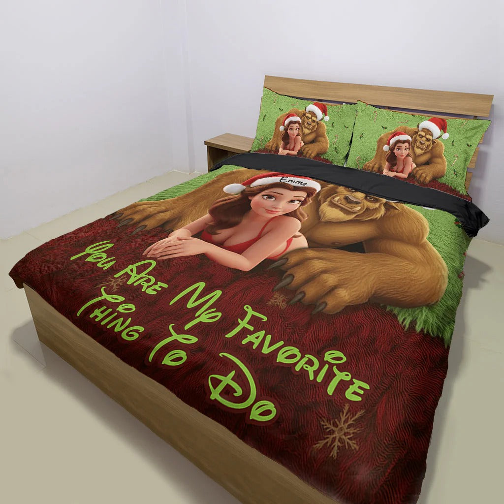 Favorite Thing To Do This Christmas - Personalized Couple Bedding Set