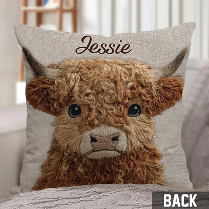 Cute Highland Cow - Personalized Highland Cow Pillow