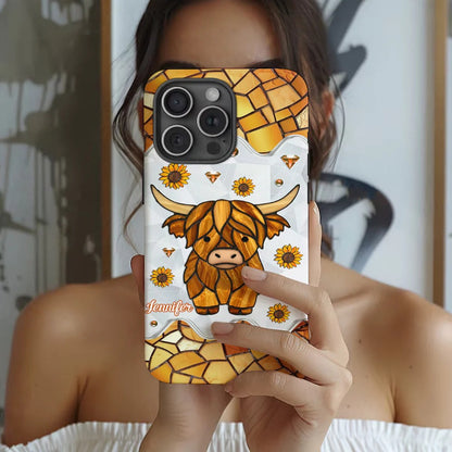 Adorable Highland Cow Personalized Phone Case