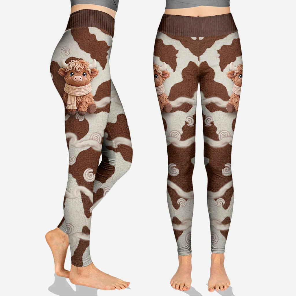 Cute Highland Cow - Personalized Hoodie and Leggings
