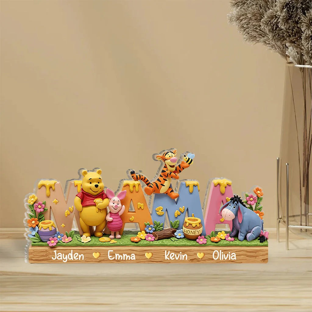 Mama Bear - Personalized Custom Shaped Acrylic Plaque