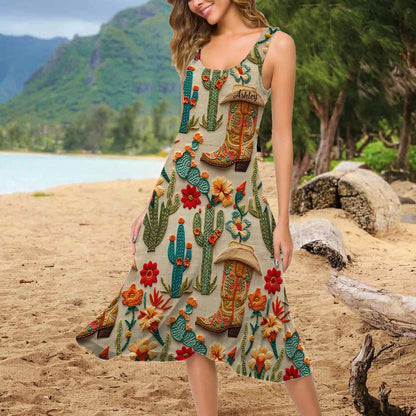 Cactus Cowgirl - Personalized Sleeveless Dress