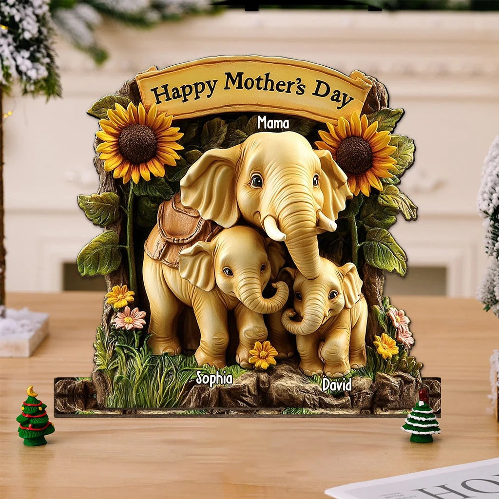 Happy Mother's Day - Personalized Mother 1 Layered Big Wood Freestanding