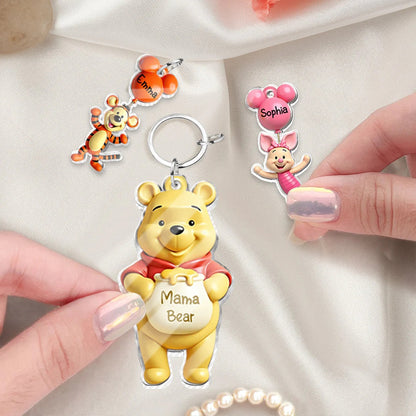 Mama Bear - Personalized Mouse Keychain with Charms