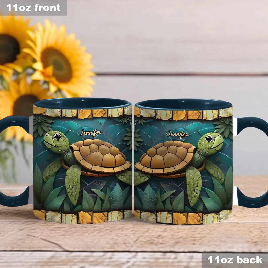 Adorable Turtle Mug, Personalized Accent Mug