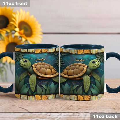 Adorable Turtle Mug, Personalized Accent Mug