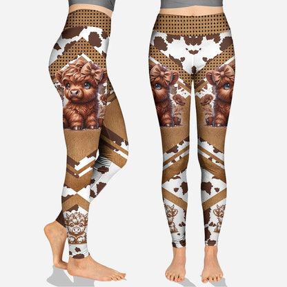 Personalized Sweetie - Highland Cow Hoodie and Leggings