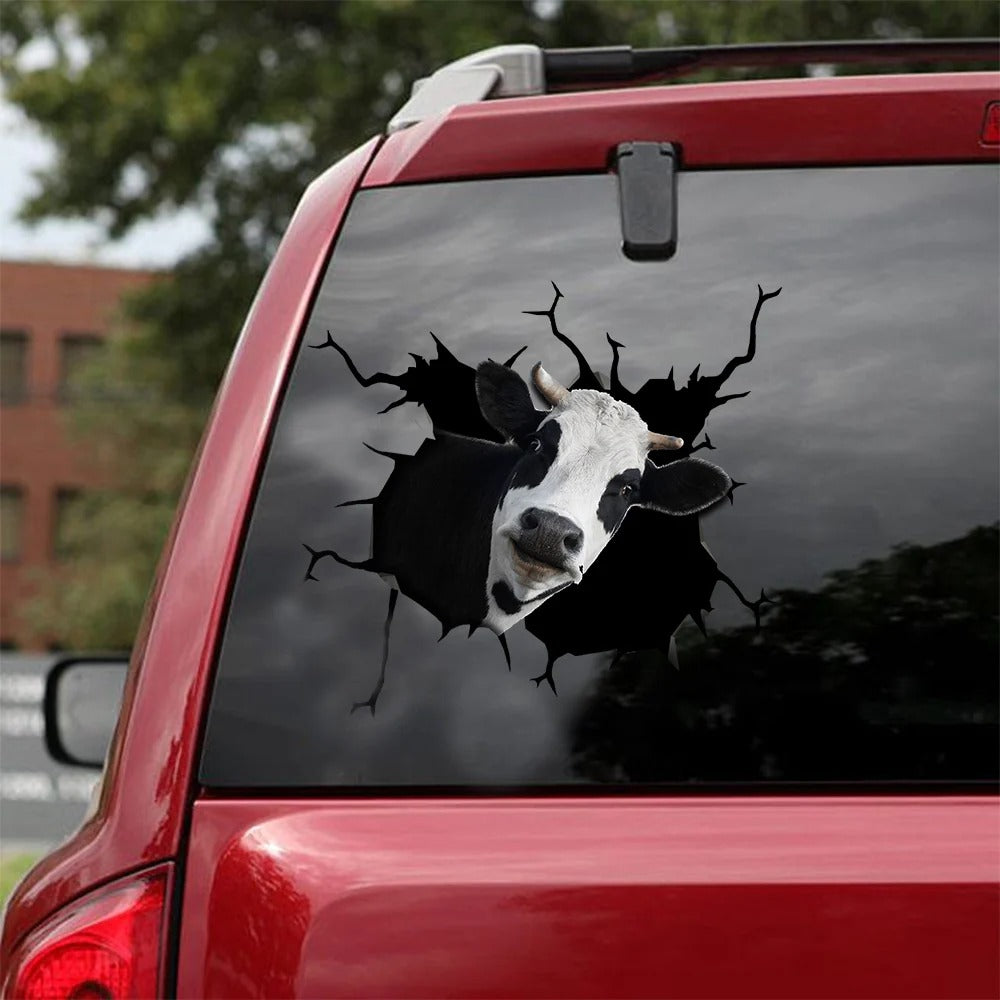 Dairy cow crack sticker cattle lover, Cows Decal