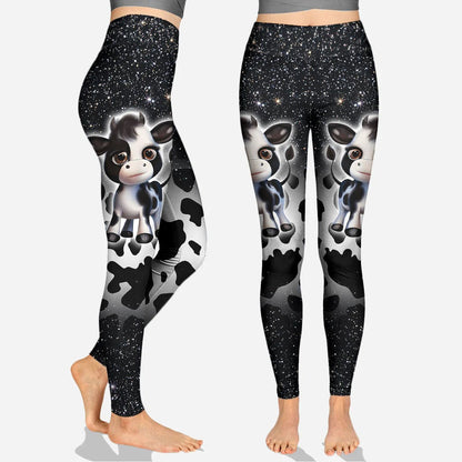 Personalized Moody Baby Cow - Highland Cow Hoodie and Leggings