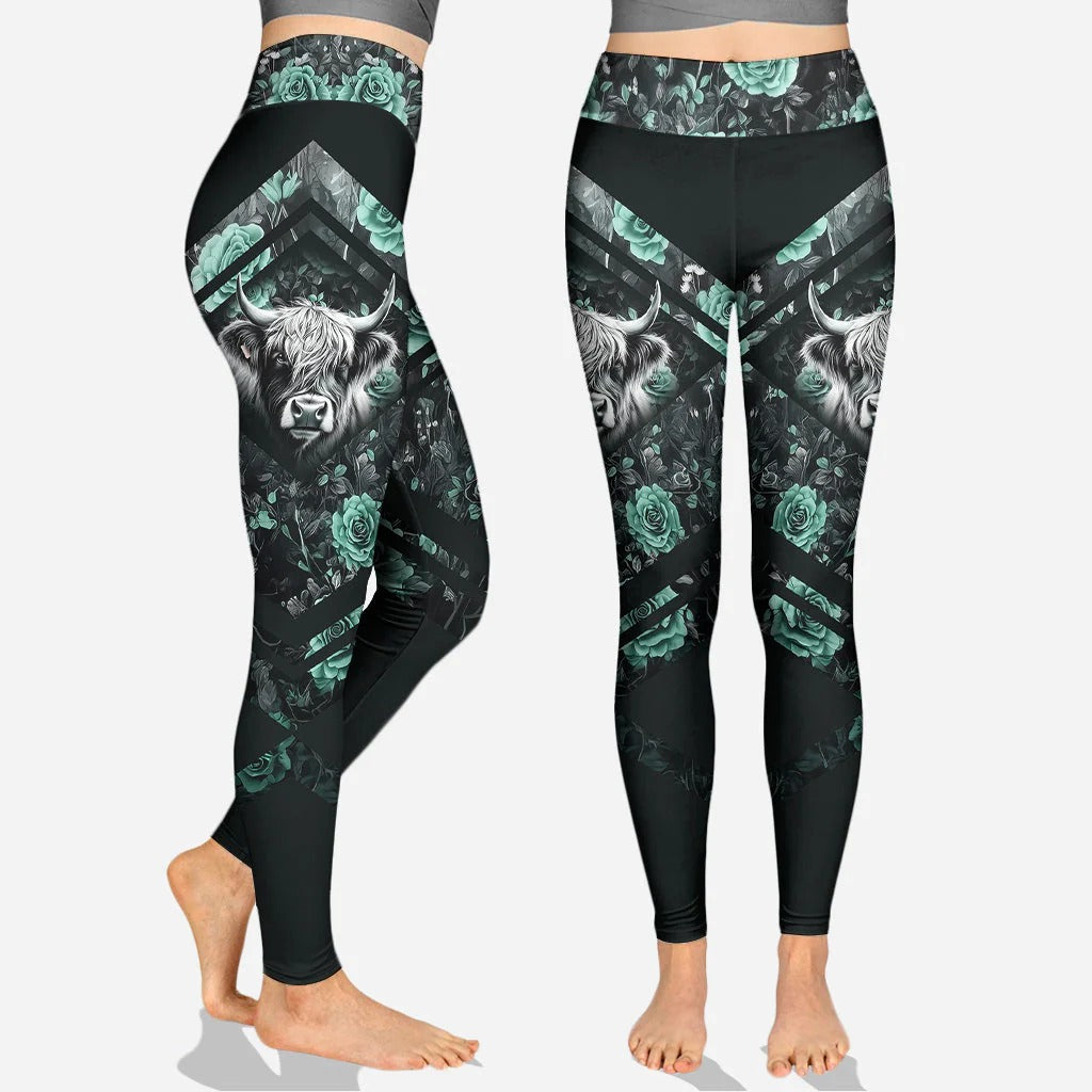 Personalized Purple Cow - Highland Cow Hoodie and Leggings