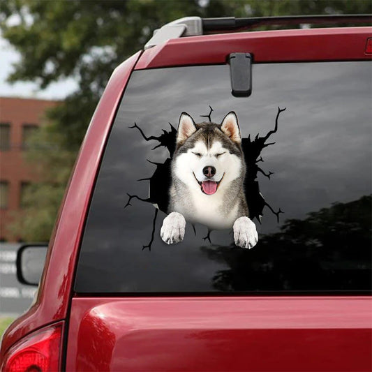 Alaska crack car Sticker, Dog Decal