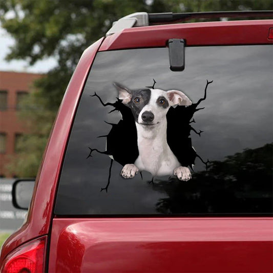 Whippet crack car Vinyl Decal, Dog Decal