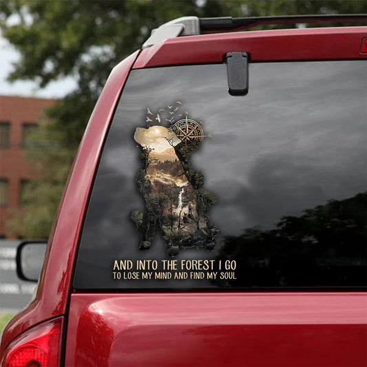 Dog hiking Vinyl Decal, Dog Decal
