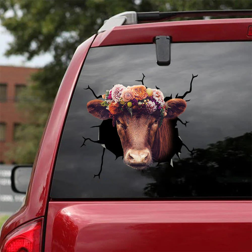 Cow Crack Sticker, Cow Sticker, Decal