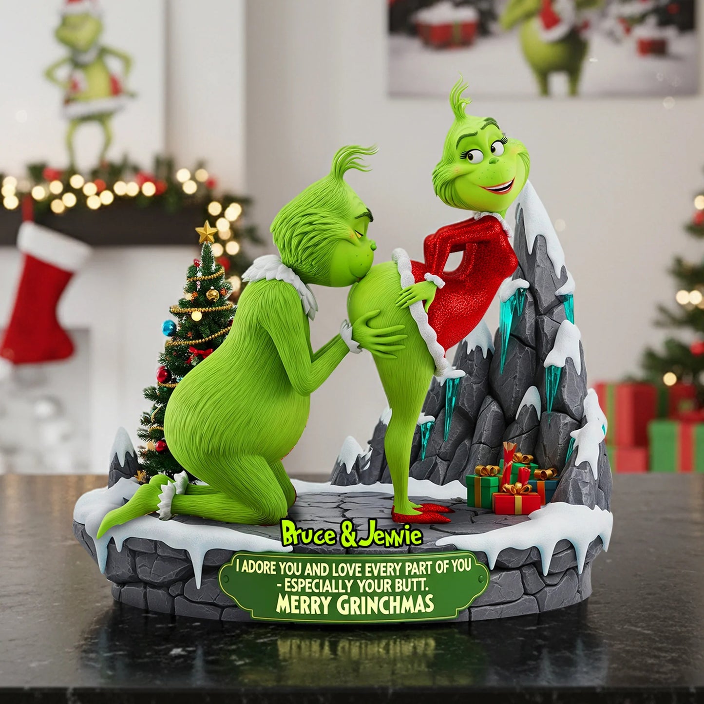 Funny Green Monsters - Personalized Couple Acrylic Plaque