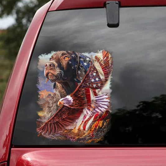 Dog America Car  Vinyl Decal, Dog Decal
