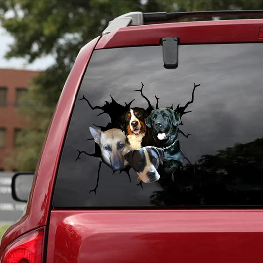 My dog crack car Sticker, Dog Decal