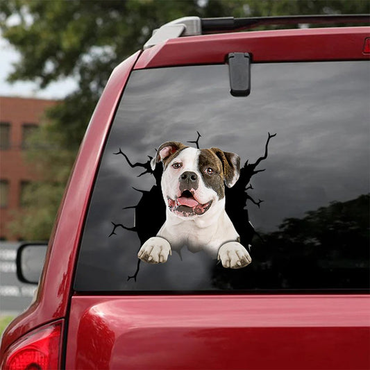 American bulldog crack car Sticker, Dog Decal