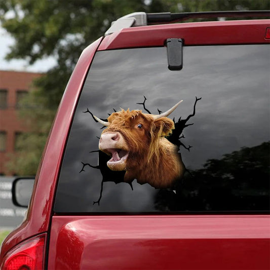 Highland cattle crack car sticker cows lover, Cows Decal