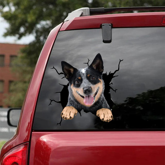 Australian cattle dog crack Sticker, Dog Decal
