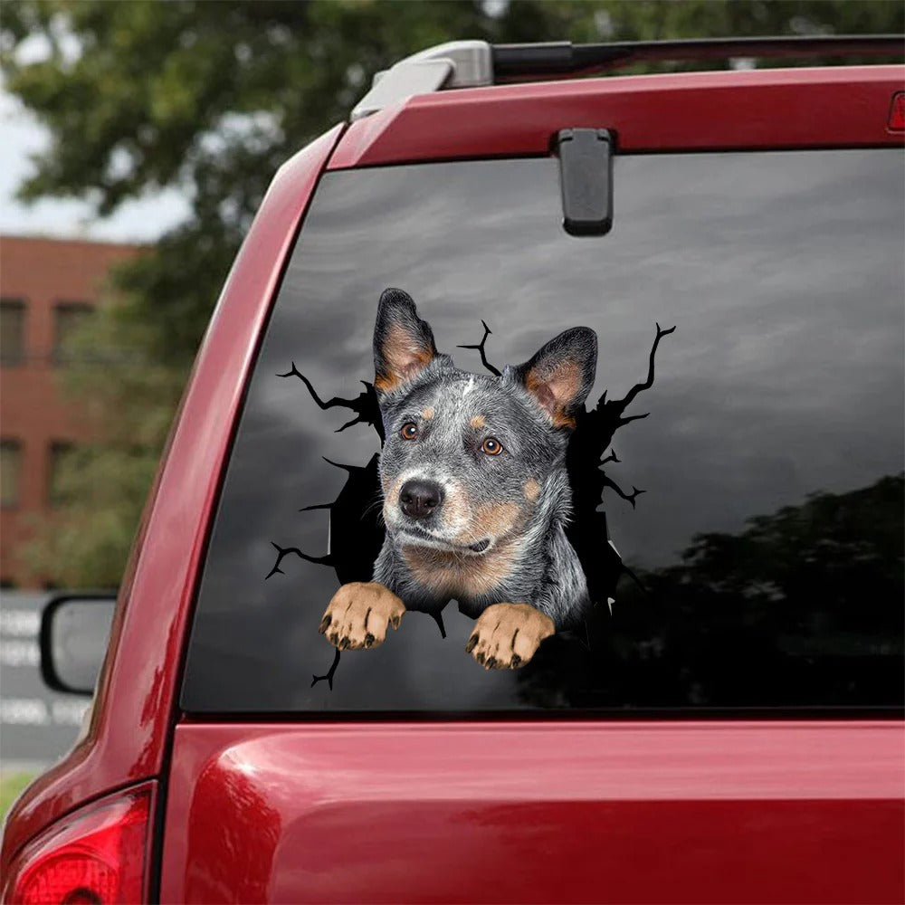 Australian cattle dog crack Sticker, Dog Decal