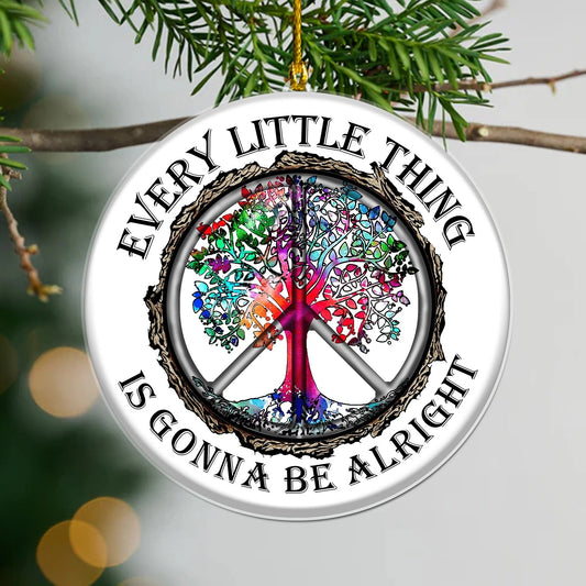 Growing Old Together - Couple Personalized Ceramic Circle Ornament