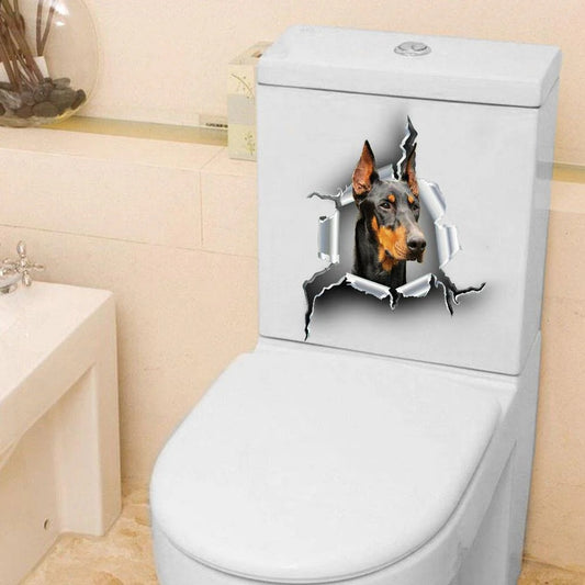 Funny Doberman Vinyl Decal, Dog Decal