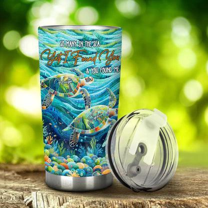 You & Me And The Sea, Personalized Turtle Tumbler