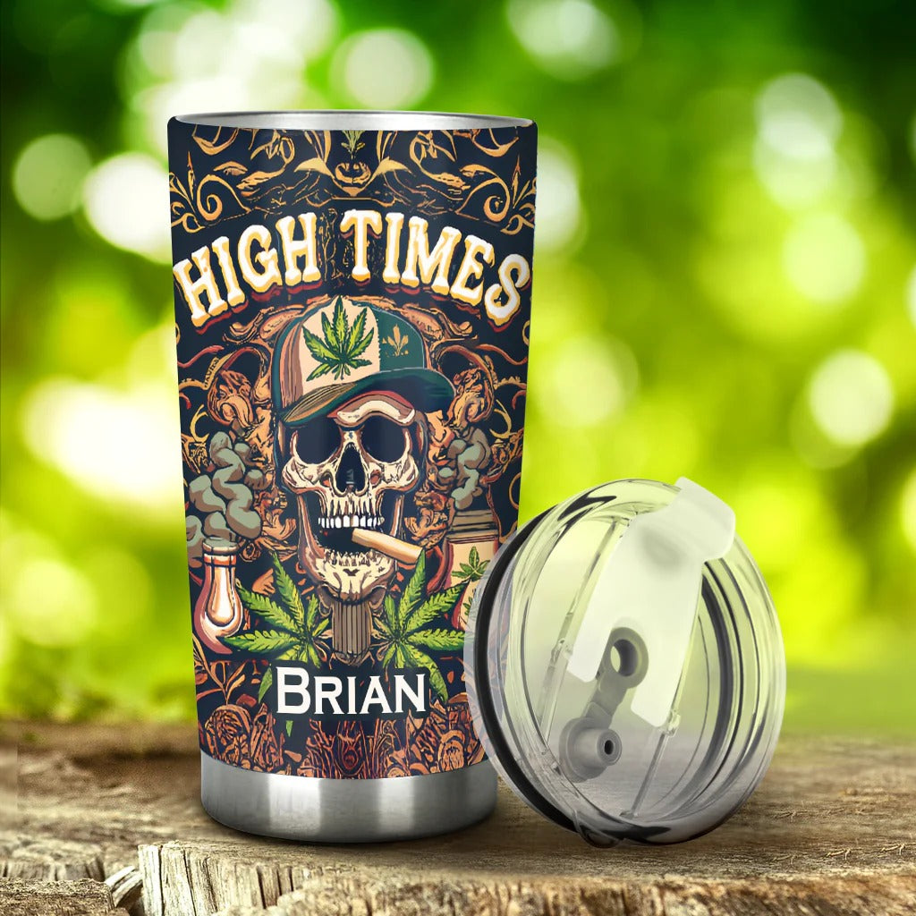 High Times Skull 420 Tumbler, Personalized Weed Tumbler