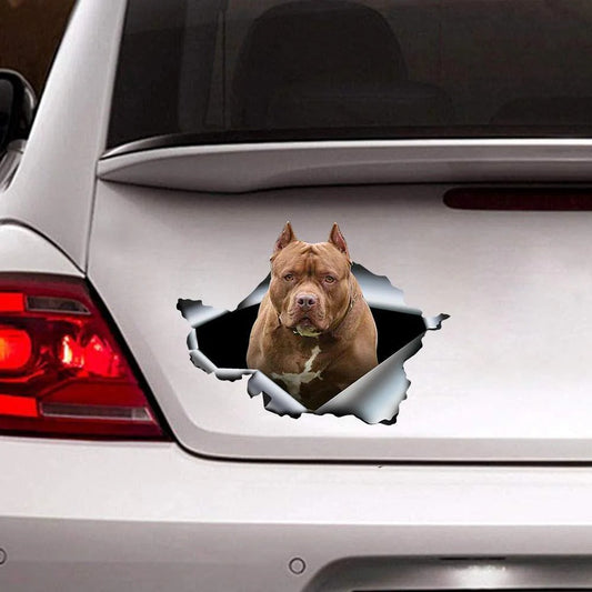 Funny Bully Dogs Crack Vinyl Decal, Dog Decal