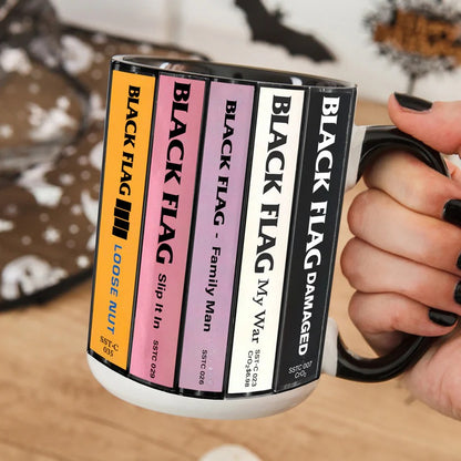 Black Flag Albums Cassette Collection Retro Accent Mug