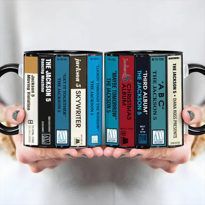 The Jackson 5 Albums Cassette Collection Retro Accent Mug